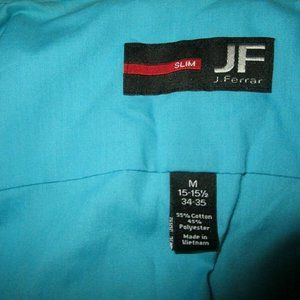 J. Ferrar Blue Dress Shirt Size M 15-15 1/2 34-35